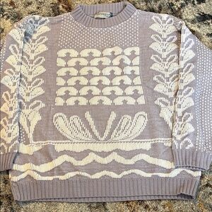Lavender and White Patterned Sweater